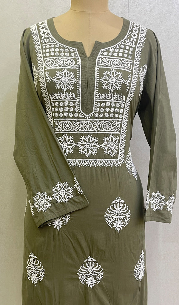 Lucknowi Handcrafted Cotton Chikankari Kurti-HONC0148368