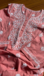 将图像加载到图库查看器中， Women&#39;s Lucknowi Handcrafted Cotton Chikankari Kurti - HONC0301007
