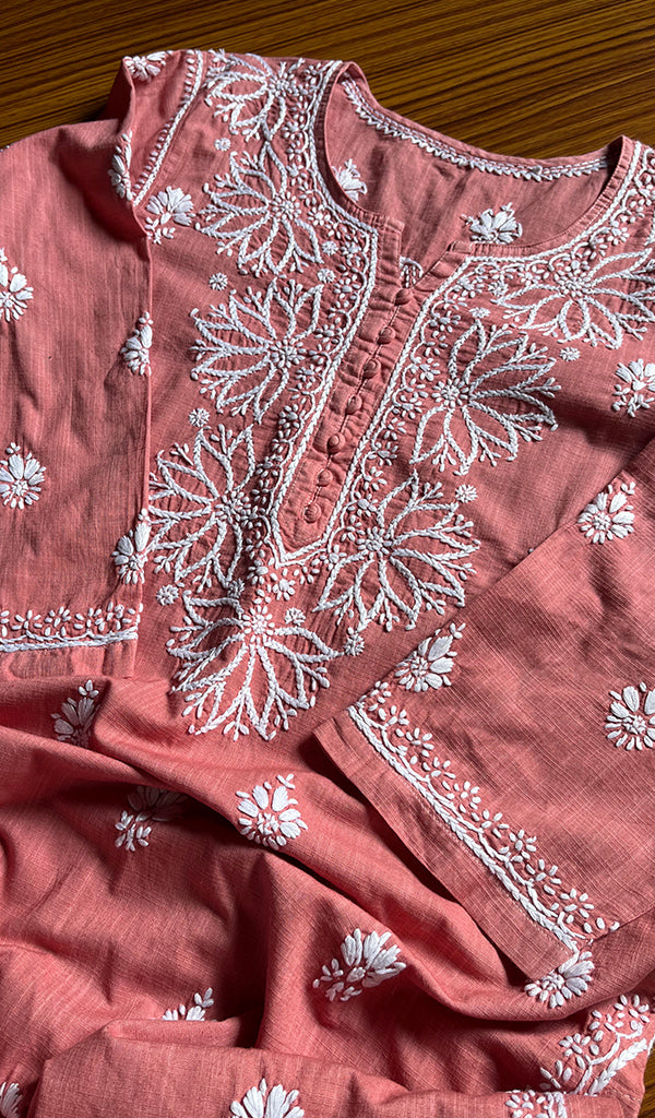 Women's Lucknowi Handcrafted Cotton Chikankari Kurti - HONC0301007