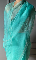 Load image into Gallery viewer, Amna Women&#39;s Lucknowi Handcrafted Pure Organza Silk Chikankari Saree - HONC0TI10500
