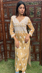 Load image into Gallery viewer, Women&#39;s Lakhnavi Handcrafted Cotton Chikankari Kurti - HONC0129861
