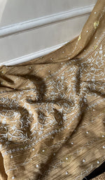 将图像加载到图库查看器中， Women&#39;s Lakhnavi Handcrafted Mul Chanderi Semi - Stitched Kurta And Dupatta Set - HONC0293242
