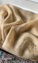 将图像加载到图库查看器中， Alfia Women&#39;s Lakhnavi Handcrafted Pure Organza Chikankari Unstitched Kurta And Dupatta Set- HONC0328073
