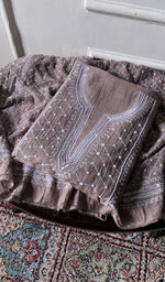 Load image into Gallery viewer, Mihi Pure Mul Chanderi Chikankari 3 Pc Unstitched Suit Set