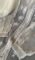 Load image into Gallery viewer, Women&#39;s Lakhnavi Handcrafted Semi Stitched Pure Organza Chikankari Top -  HONC0216801
