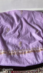 Load image into Gallery viewer, Women's Lakhnavi Handcrafted Chanderi Silk Unstitched Chikankari Full Suit - HONC0369255