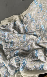 Load image into Gallery viewer, Women&#39;s Lakhnavi Handcrafted Pure Silk Georgette Chikankari Kurta And Dupatta Set - HONC0295347
