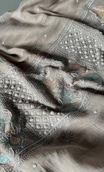 Load image into Gallery viewer, Women&#39;s Lakhnavi Handcrafted Mul Chanderi Unstitched Kurta And Dupatta Set- HONC0307471
