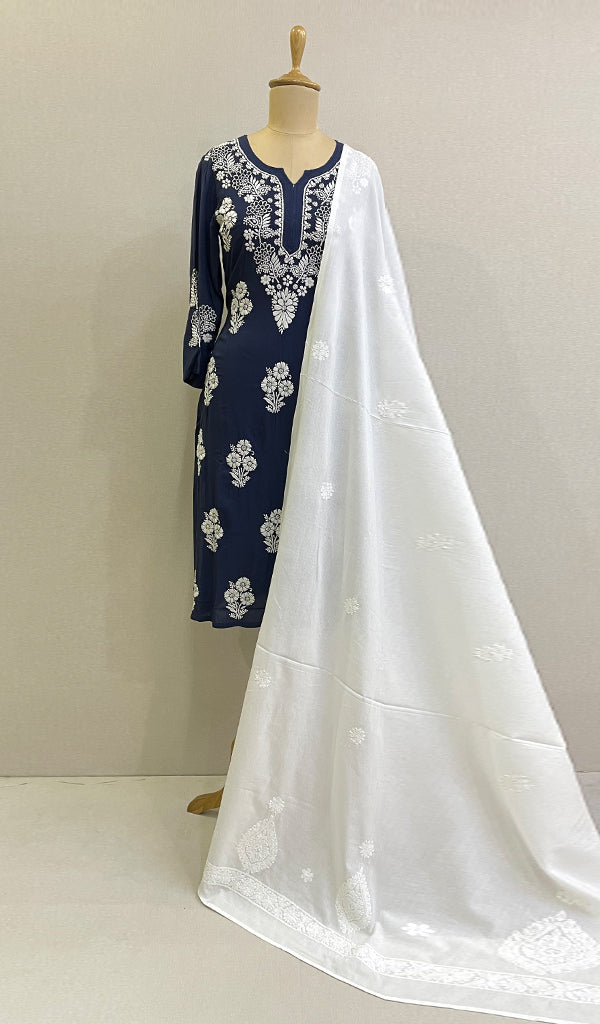 Women's Lucknowi Handcrafted Cotton Chikankari Dupatta - HONC0170573