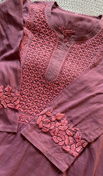 Load image into Gallery viewer, Women&#39;s Lucknowi Handcrafted Cotton Chikankari Kurti - HONC0301003
