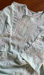 Load image into Gallery viewer, Women&#39;s Lucknowi Handcrafted Cotton Chikankari Kurti - HONC0301030
