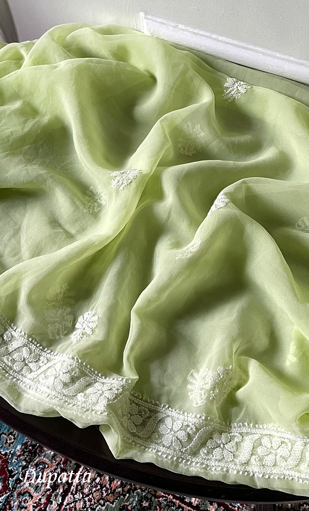 Women's Lucknowi Handcrafted Faux-Georgette Chikankari Suit Material - HONC0315340