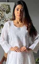 将图像加载到图库查看器中， Women&#39;s Lucknowi Handcrafted Cotton Chikankari Kurti - HONC0302842
