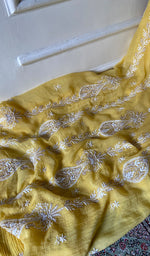 将图像加载到图库查看器中， Women's Lakhnavi Handcrafted Mul Chanderi Unstitched Kurta And Dupatta Set - HONC0365692