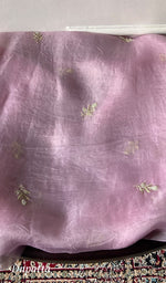 Load image into Gallery viewer, Women's Lakhnavi Handcrafted Pure Organza Chikankari Unstitched Kurta And Dupatta Set- HONC0348010