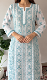 Women's Lucknowi Handcrafted Cotton Chikankari Kurti- HONC392426