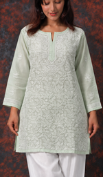 Women's Lakhnavi Handcrafted Cotton Chikankari Top - HONC0392432