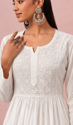 Women's Lucknowi Handcrafted Cotton Chikankari Kurti - HONC0220760