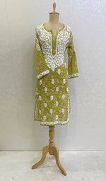 将图像加载到图库查看器中， Women&#39;s Lucknowi Printed Handcrafted Cotton Chikankari Kurti - HONC0130578
