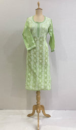 Load image into Gallery viewer, Shahida Women&#39;s Lucknowi Handcrafted Cotton Chikankari Kurti - HONC0188650
