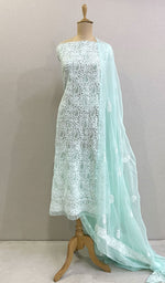 Load image into Gallery viewer, Women&#39;s Lucknowi Handcrafted Faux-Georgette Chikankari Suit Material - HONC0194833

