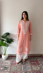 Women's Lucknowi Handcrafted Cotton Chikankari Kurti- HONC0392401