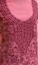 Load image into Gallery viewer, Women&#39;s Lakhnavi Handcrafted Pink Cotton Chikankari Suit Material- Nc072506
