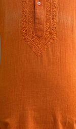 将图像加载到图库查看器中， Men&#39;s Lucknowi Handcrafted Cotton Chikankari Kurta - HONC021823
