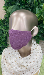 Load image into Gallery viewer, لکھنوی ہاتھ سے تیار کردہ چکنکاری ماسک (3 کا پیک) - NC0M777

