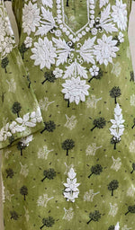 将图像加载到图库查看器中， Maiwish Women&#39;s Lakhnavi Handcrafted Printed Cotton Chikankari Kurti - HONC028347
