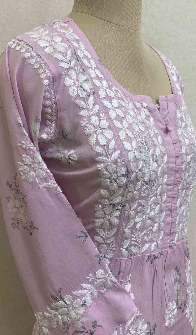 Women's Lucknowi Handcrafted Modal Cotton Chikankari Kurti - HONC036620
