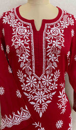 Load image into Gallery viewer, Women&#39;s Lucknowi Handcrafted Cotton Chikankari Kurti - HONC020819