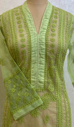 Load image into Gallery viewer, Women&#39;s Lakhnavi Handcrafted Organza Chikankari Anarkali Dress- HONC040014
