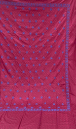 将图像加载到图库查看器中， Lakhnavi 手工制作的 Chikankari 棉质床单套装 - HONC043447