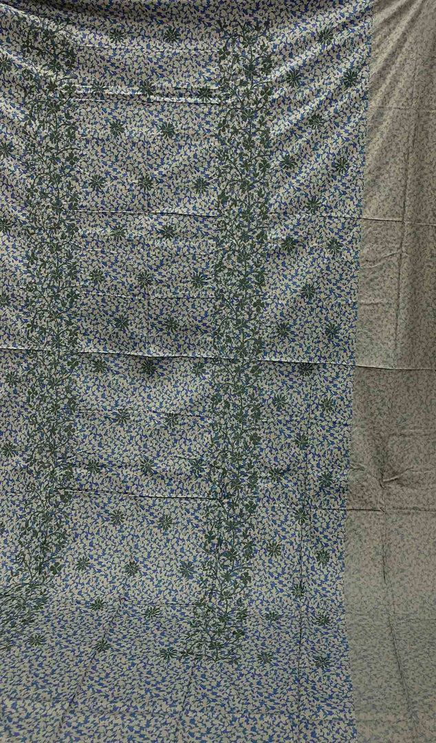 Lakhnavi 手工制作的 Chikankari 棉质床单套装 - HONC043422