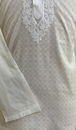 Load image into Gallery viewer, Men&#39;s Lucknowi Handcrafted Cotton Chikankari Kurta - HONC072366