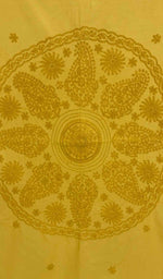 将图像加载到图库查看器中， Lakhnavi 手工制作的棉质 Chikankari 桌布 -