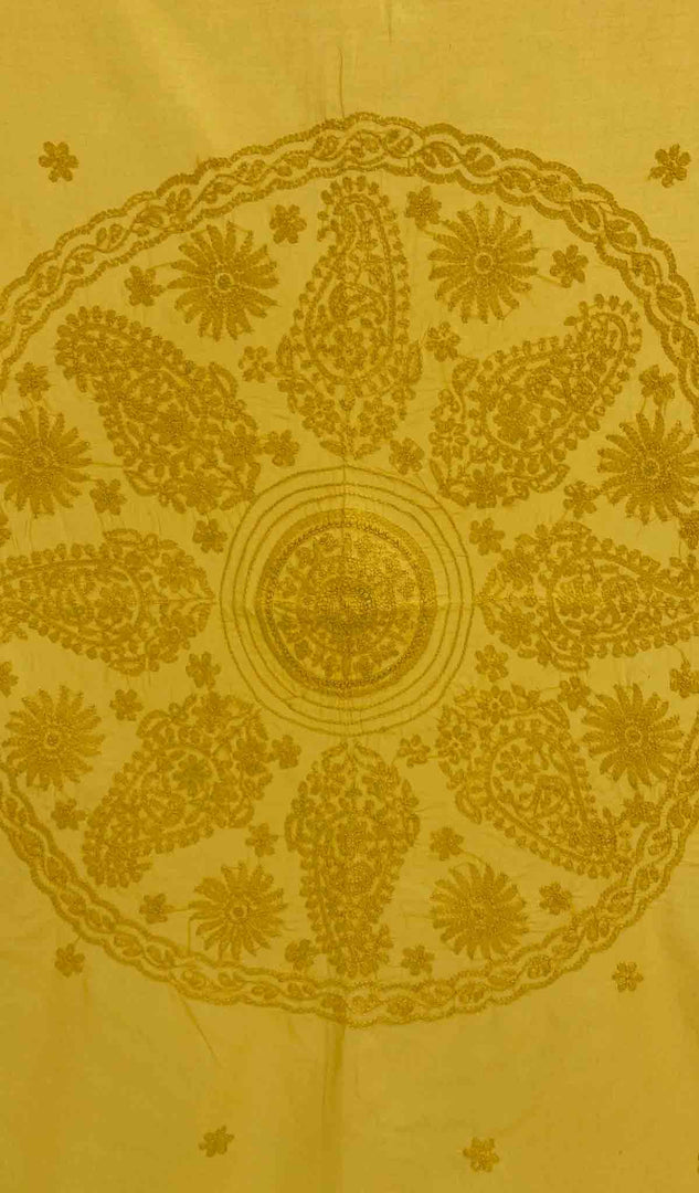 Lakhnavi 手工制作的棉质 Chikankari 桌布 -