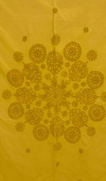 将图像加载到图库查看器中， Lakhnavi 手工制作的棉质 Chikankari 桌布 - HONC041203