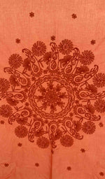 将图像加载到图库查看器中， Lakhnavi 手工制作的棉质 Chikankari 桌布 - HONC041271
