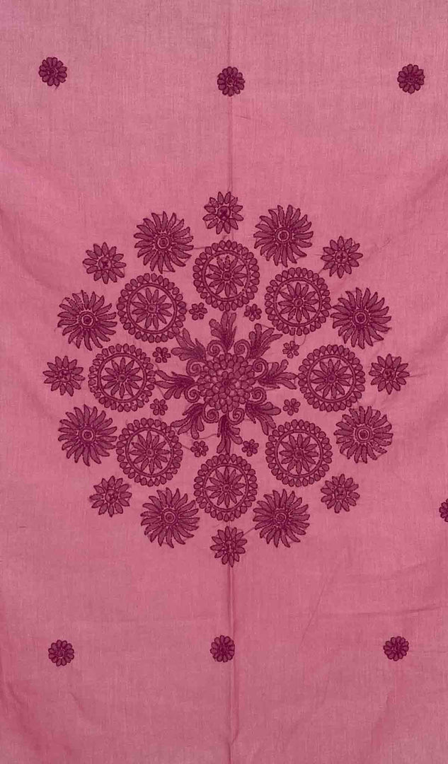 Lakhnavi Handcrafted Cotton Chikankari Table Cover - HONC041242