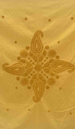将图像加载到图库查看器中， Lakhnavi 手工制作的棉质 Chikankari 桌布 - HONC041248