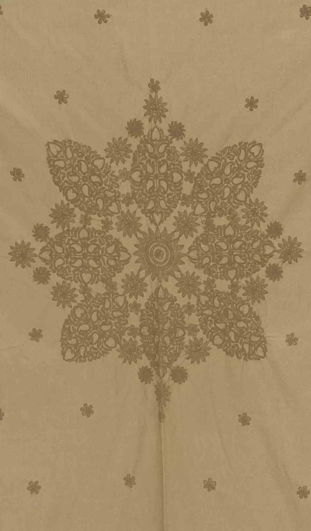 Lakhnavi 手工制作的棉质 Chikankari 桌布 - HONC041201