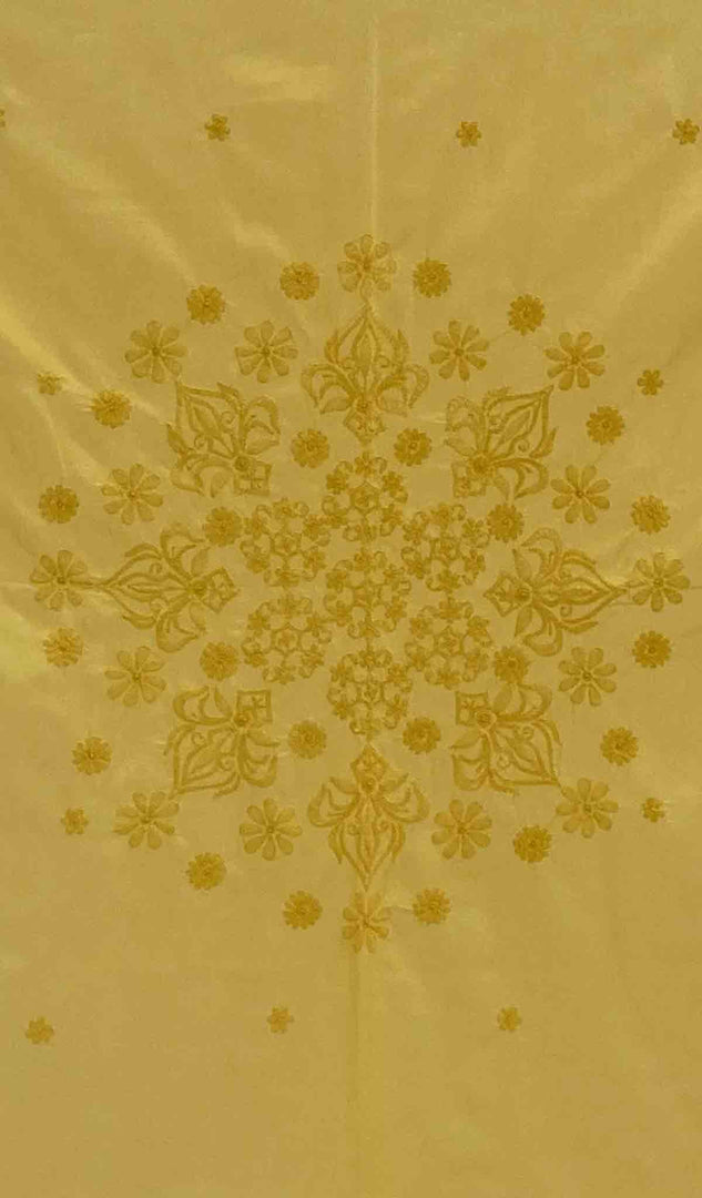 Lakhnavi 手工制作的棉质 Chikankari 桌布 - HONC041254