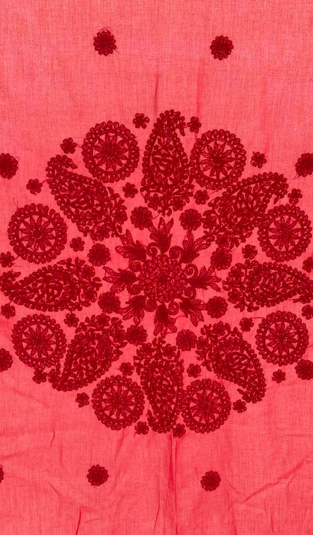 Lakhnavi Handcrafted Cotton Chikankari Table Cover - HONC041220