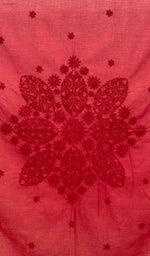 将图像加载到图库查看器中， Lakhnavi 手工制作的棉质 Chikankari 桌布 - HONC041269