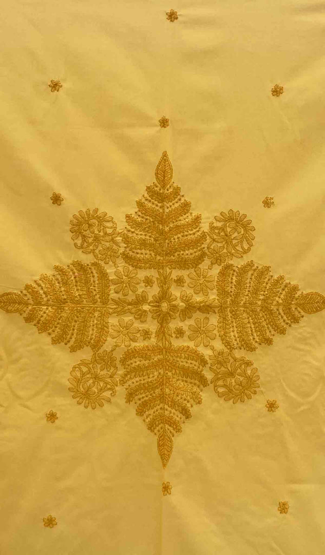 Lakhnavi Handcrafted Cotton Chikankari Table Cover - HONC041260