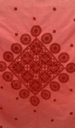 将图像加载到图库查看器中， Lakhnavi 手工制作的棉质 Chikankari 桌布 - HONC041211