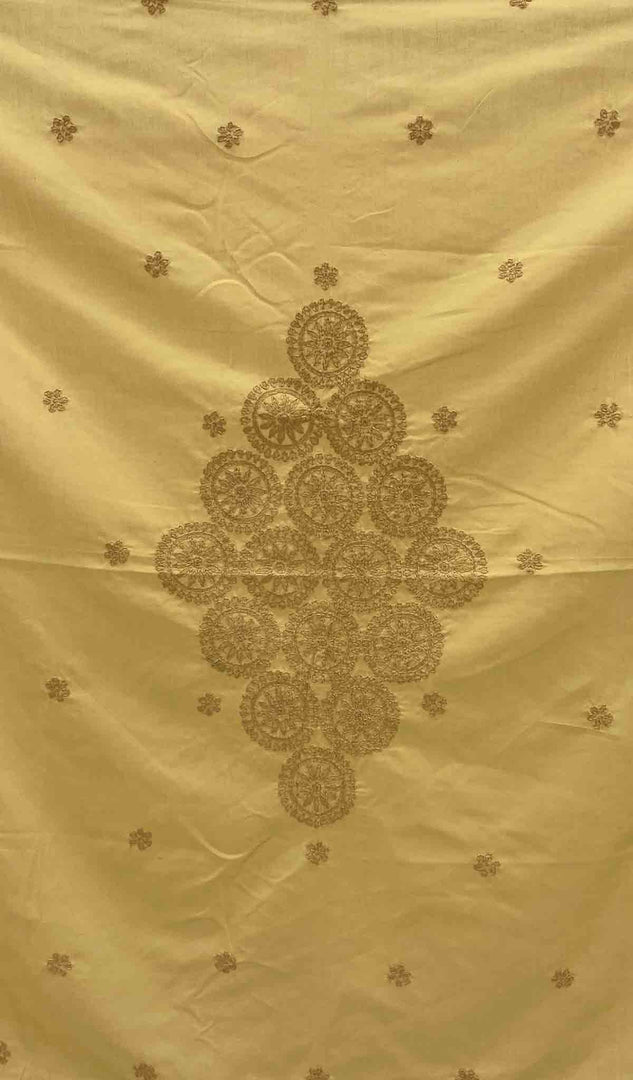 Lakhnavi 手工制作的棉质 Chikankari 桌布 - HONC041263