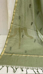Load image into Gallery viewer, Women&#39;s Lakhnavi Handcrafted Chanderi Silk Chikankari Dupatta - Honc024503
